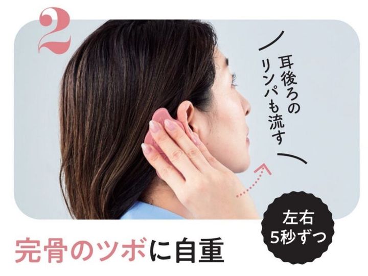 肩こりを解消する頭皮マッサージ 完骨のツボ