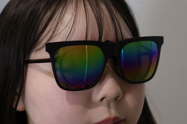 メガネの上からサングラス（スクエア、ミラーレンズ）6