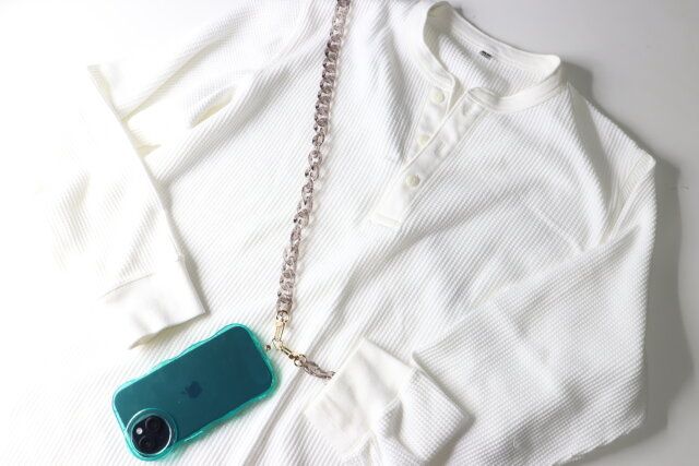 ダイソー クリアモバイルショルダー（カード付） 使用例
