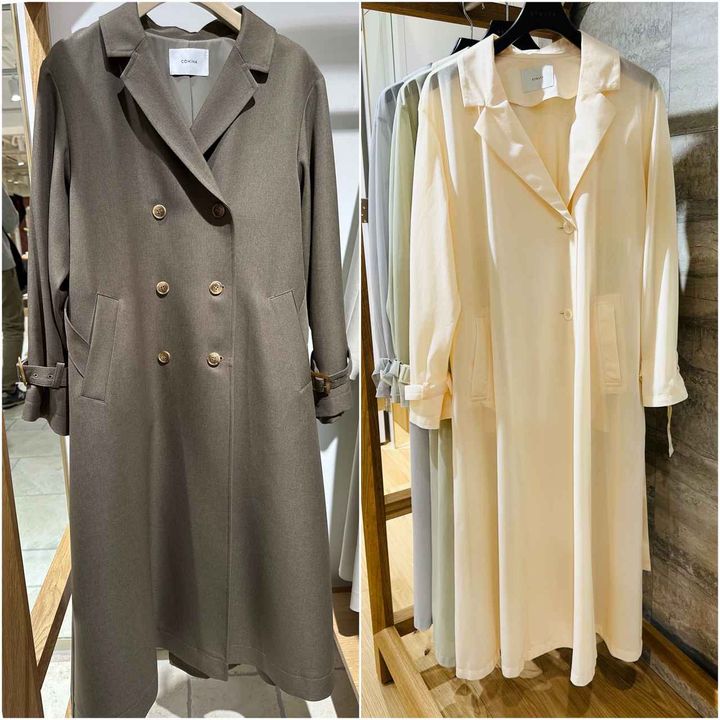 画像: （左）トレンチコート￥19,800／コヒナ・ロングコート￥34,000／エストラータ cohina.net