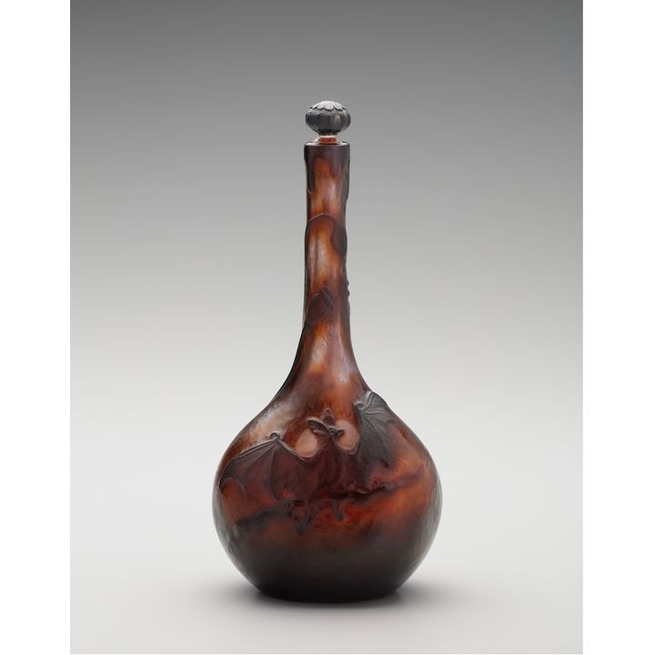 栓付瓶「蝙蝠・芥子」 エミール・ガレ 1892年 サントリー美術館