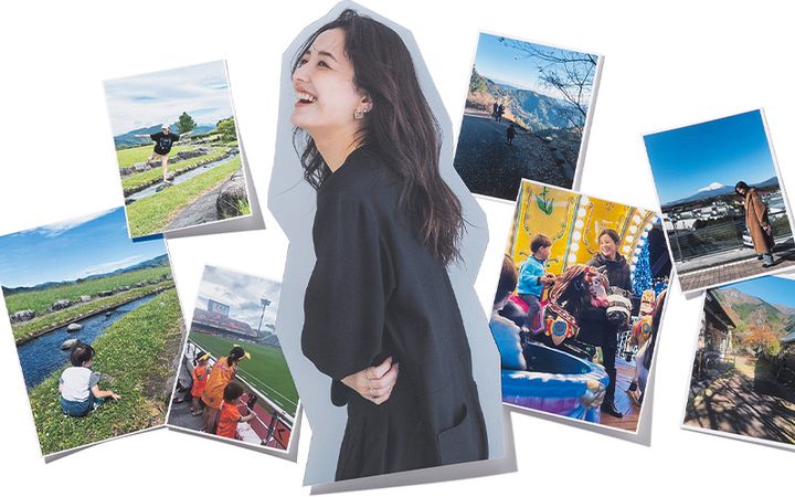 原田夏希さんと子どもの写真たち