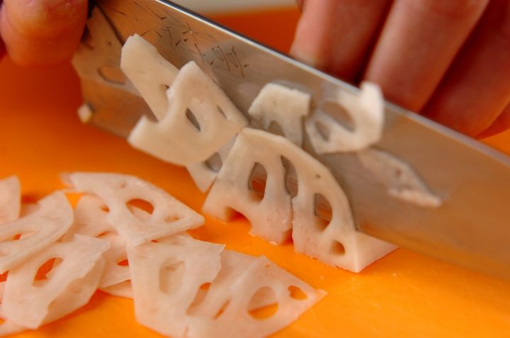 レンコンきんぴらの混ぜご飯の下準備1