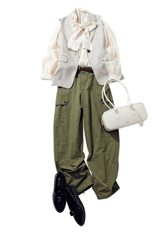 甘派にもおすすめのハンサムパンツ通勤コーデ