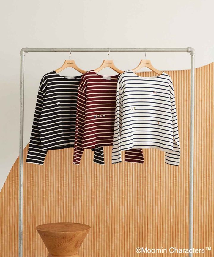 画像: 「Moomin ボーダートップス」各￥4,489 出典：アメリカンホリック
