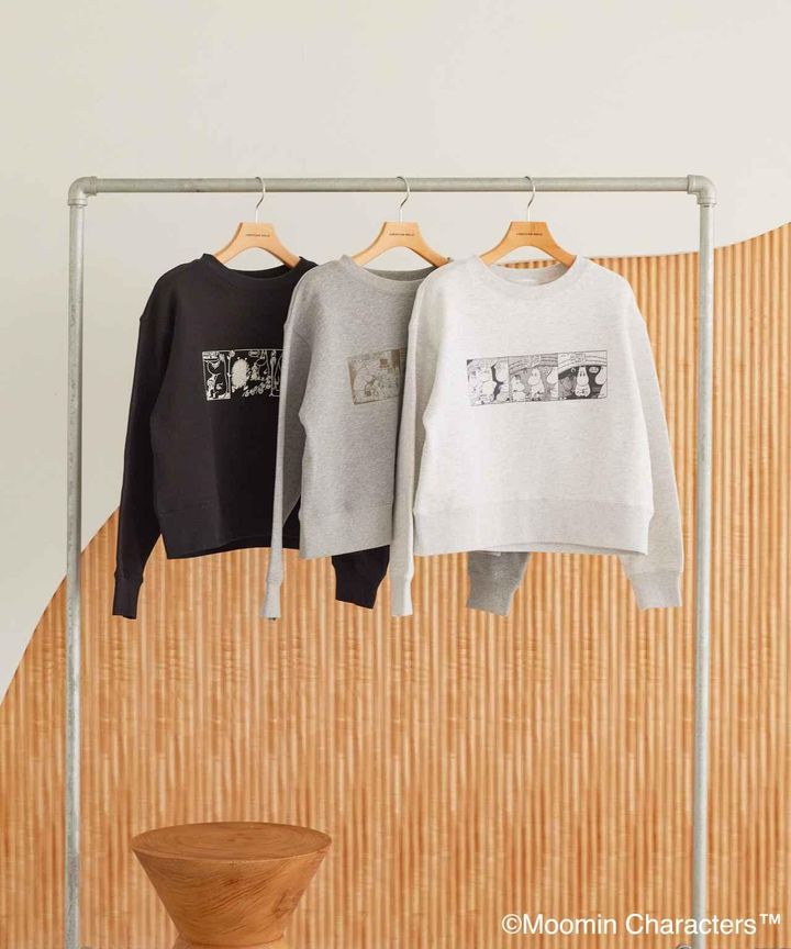 画像: 「Moomin コミック柄プリント裏毛プルオーバー」各￥5,990 出典：アメリカンホリック