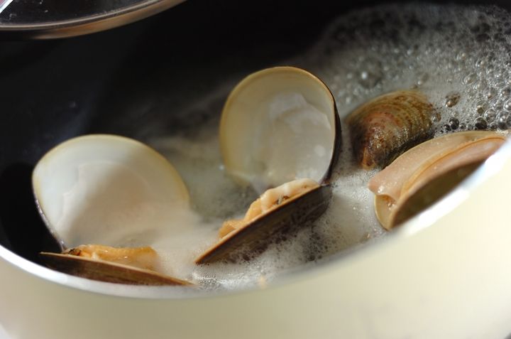 ハマグリの酒蒸しスープの作り方1