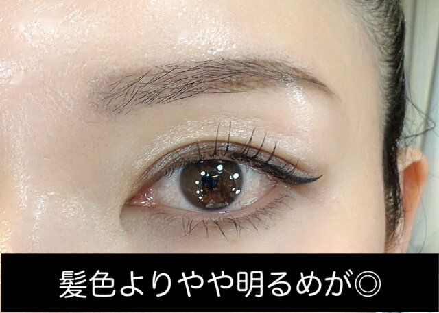 髪よりやや明るめな眉