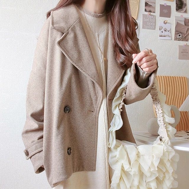 しまむら「ヘリンボーン柄ジャケット」