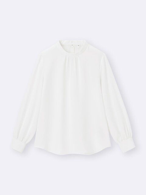 GU スタンドカラーブラウス