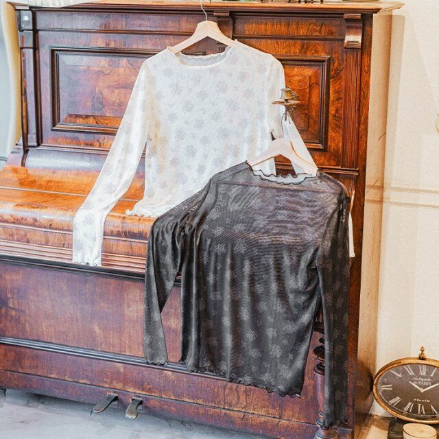 しまむらの花柄シアープルオーバー