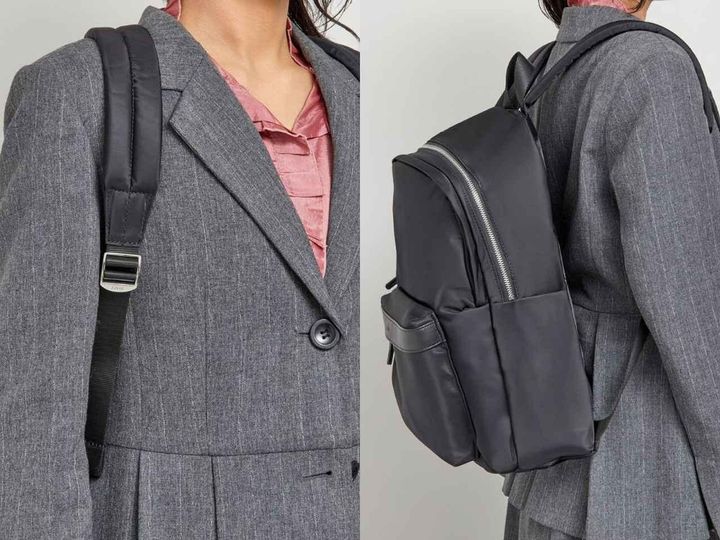 画像: 上品な細めベルトでスッキリ