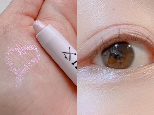 too coo for school アイグリッツ #5 ミルキーソーダ 手に付けて発色確認