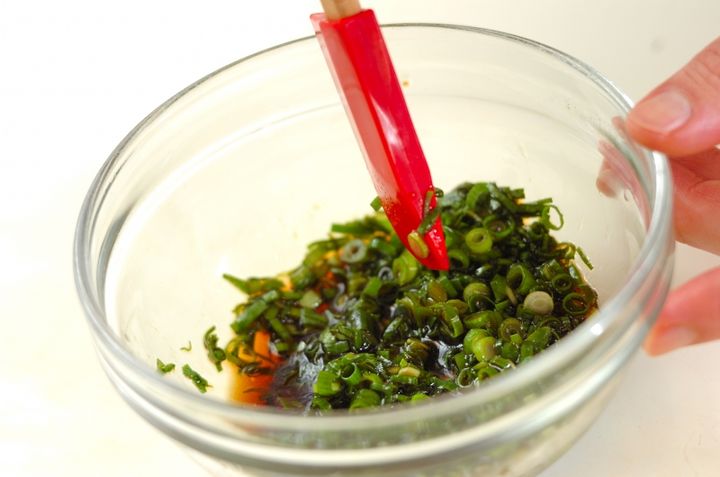 豆腐のニラダレの作り方1