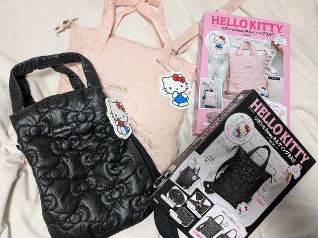 HELLO KITTY キルティングバック HELLO KITTY リボンな3wayキルティングBAG BOOK おしゃれBLACK | 商品