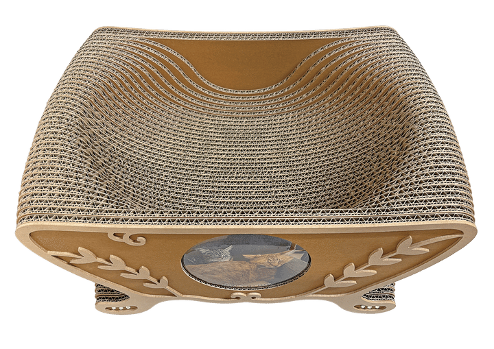 世界一かわいい猫の写真でカスタム、この世に一つの爪とぎベッドに