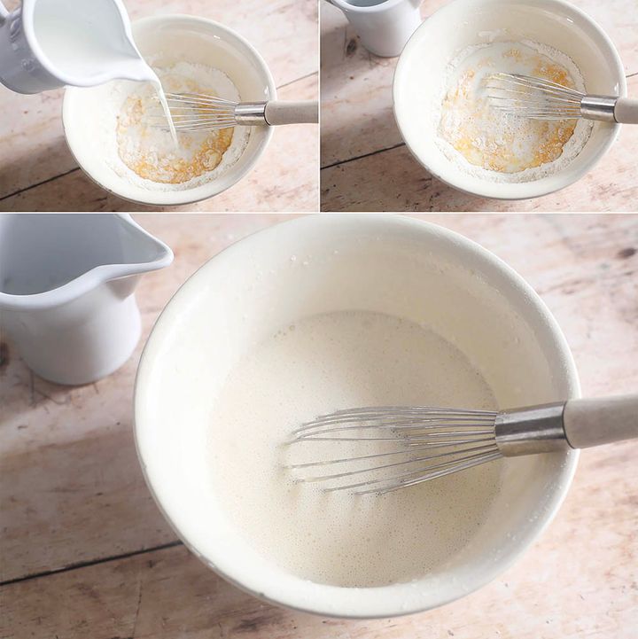 牛乳を加え混ぜる