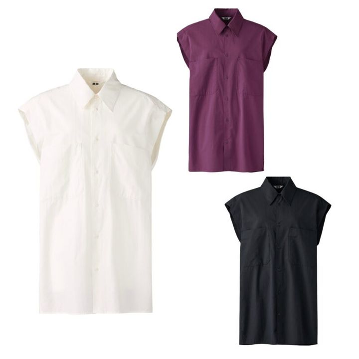 ユニクロユーのロングシャツノースリーブ