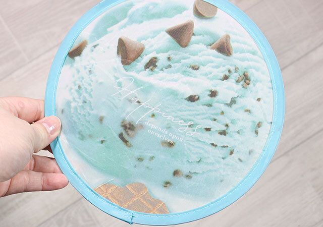 折りたたみうちわ（アイス、チョコミント） デザイン