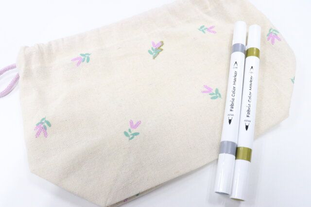 布用ツインカラーマーカー 2P（ゴールド・シルバー） 巾着