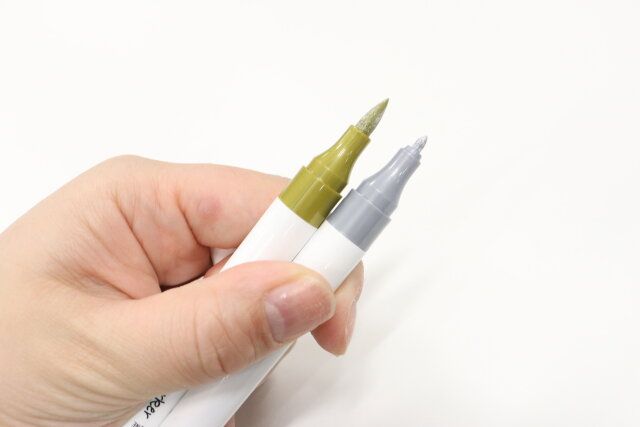 布用ツインカラーマーカー 2P（ゴールド・シルバー） ペン先