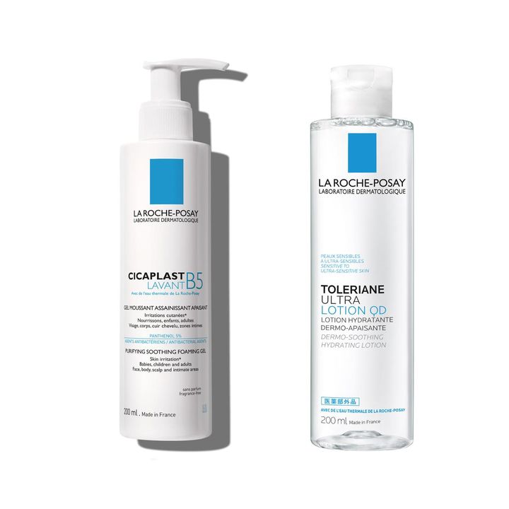 画像: （左から）摩擦を軽減し、ダメージのある肌をやさしく洗い上げるジェル泡洗顔。シカプラスト ジェルクレンザー B5 200ｍL ￥3,740（編集部調べ）、敏感に傾いた日本人の肌を考えて開発。トレリアン 薬用モイスチャーローション［医薬部外品］ 200mL ¥5,060（編集部調べ）／ともにラ ロッシュ ポゼ 出典：ラ ロッシュ ポゼ公式サイト