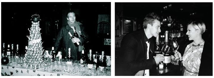 誕生日を祝う、俳優ポール・ニューマン（左）、女優のスカーレット・ヨハンソンと双子の弟ハンター（右）