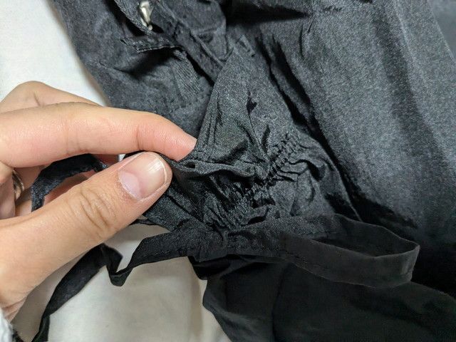 フリルギャザーリュックサイドポケットリボン