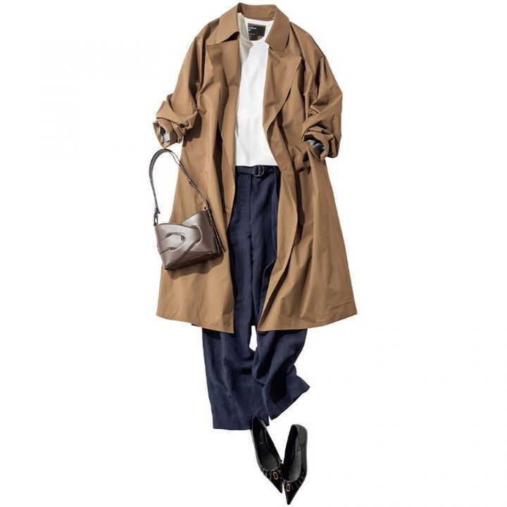 カーキ色のカオスのトレンチに