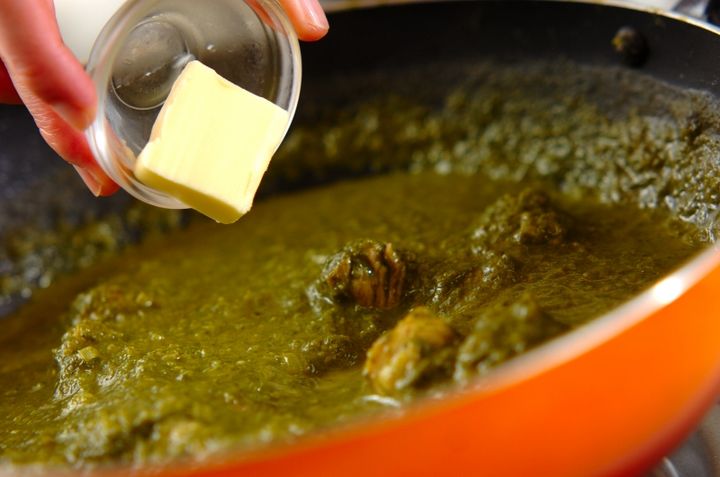 サグチキンカレー（ほうれん草と鶏肉のカレー）の作り方4