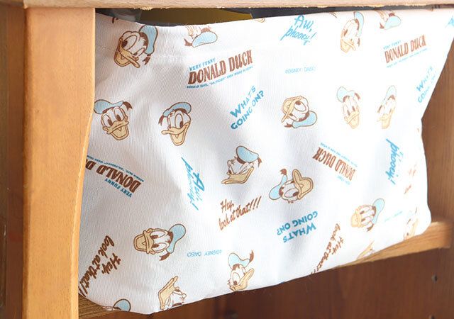 布製収納、コーティング加工、28.5cm×21cm×16cm（ドナルドダック）DC8 棚