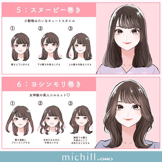 毎日イメチェンミディアム巻き髪 スヌーピー巻き ヨシンモリ巻き