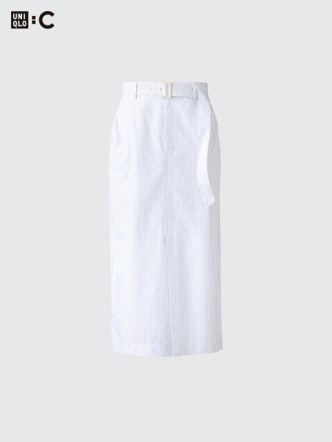 2025ユニクロレディース値下げベルテッドナロースカート
