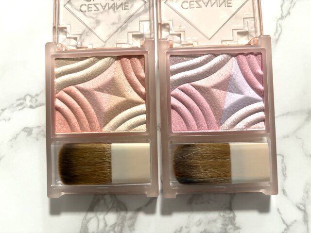 セザンヌ ブレンドカラーチーク 01 コーラルシンフォニー／02 ムードピンク