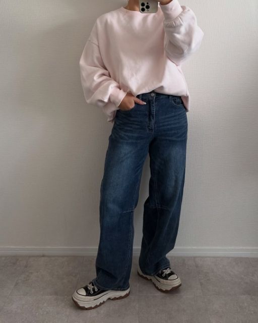 ウエストゴムヴァレルパンを着たコーデ