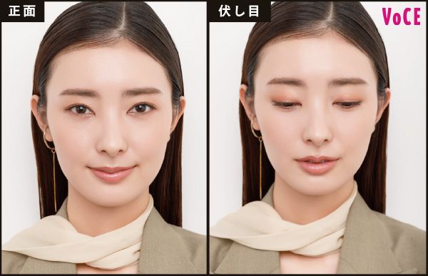 【左】正面 【右】伏し目