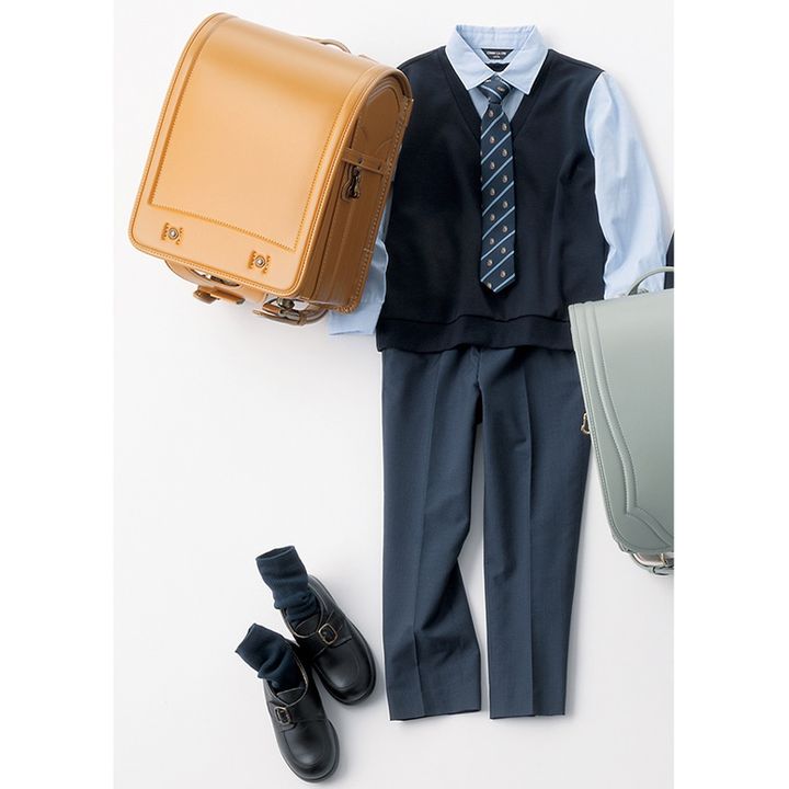 キャメルのランドセルに合わせたネクタイコーデ
