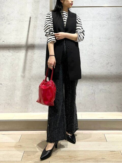 ボーダートップスのコーデ1