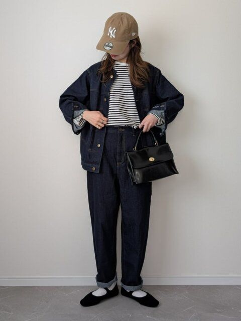 ボーダートップスのコーデ2