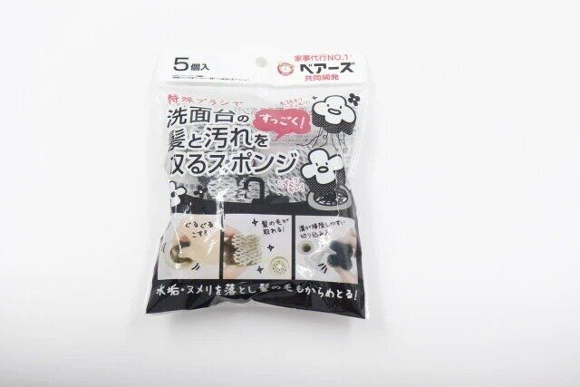 ダイソー 洗面台の髪と汚れを取るスポンジ パッケージ