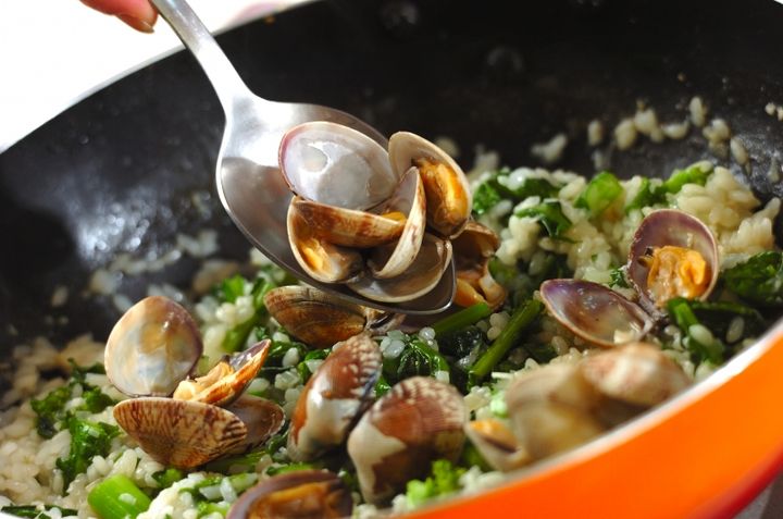 アサリと菜の花のリゾットの作り方5
