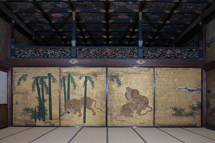 二条城二の丸御殿 遠侍三の間の襖絵『竹林群虎図』