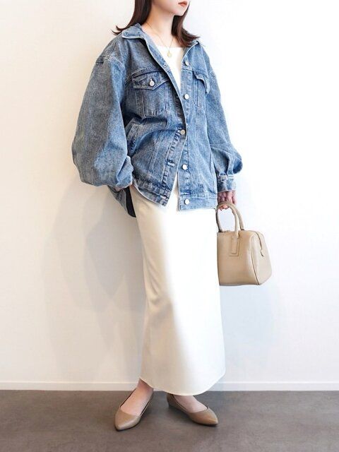 デニムジャケットコーデ1
