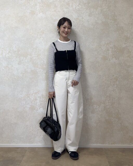 ボーダー×ビスチェでトレンドコーデ