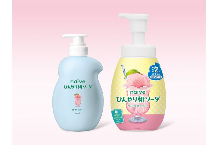 洗う成分100％植物生まれ「ナイーブ」ひんやり桃ソーダ