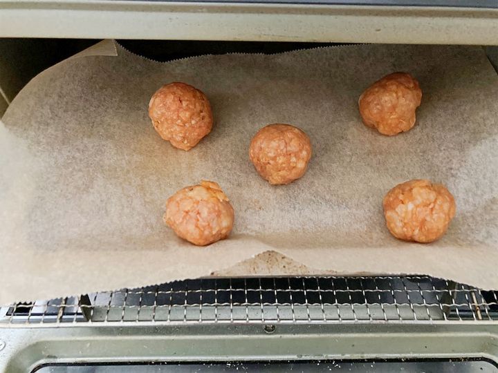 生地をオーブントースターで焼く