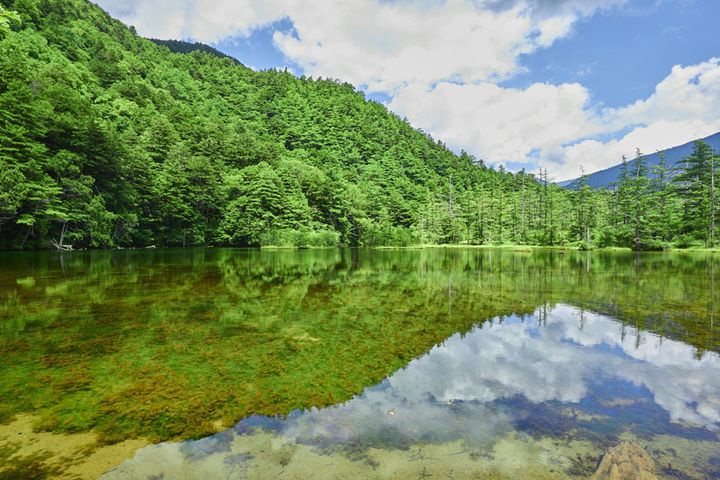荘厳な雰囲気が漂う、霊験あらたかな「明神池」