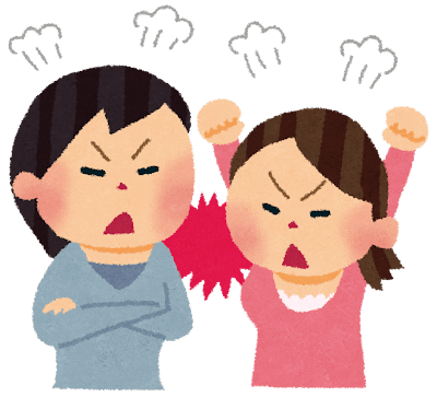 女同士の喧嘩のイラスト