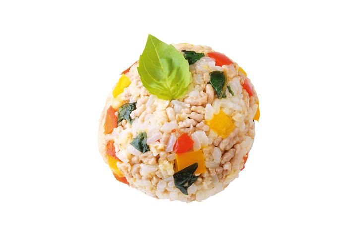 オートミールご飯でガパオにぎり