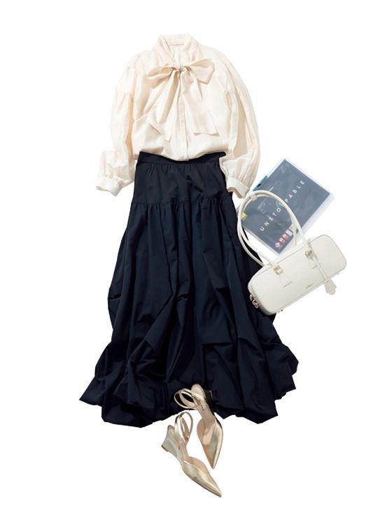 華ありワンツー通勤コーデ